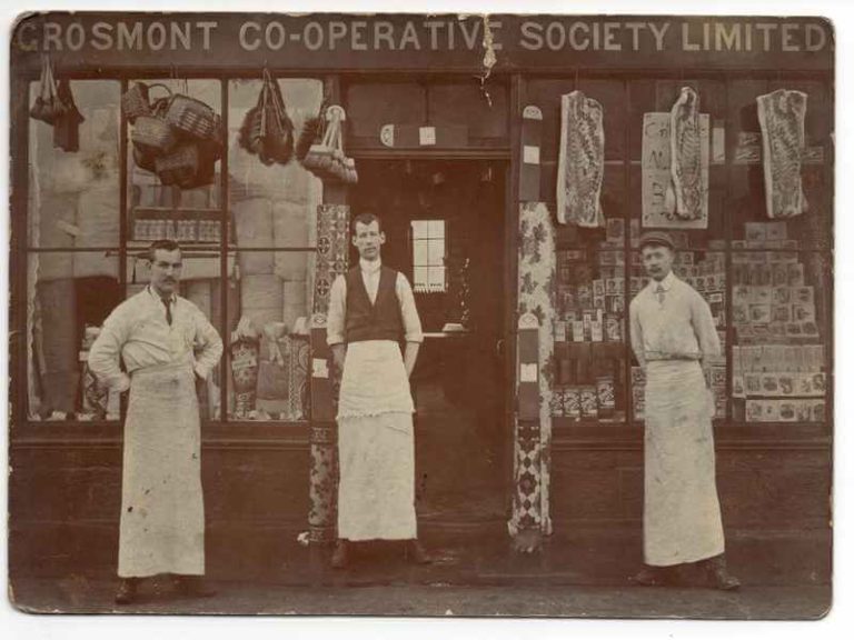 Archive photo of the Grosmont Cooperative Society shop front