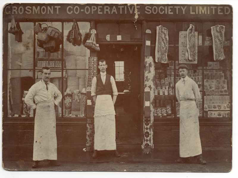Archive photo of the Grosmont Cooperative Society shop front