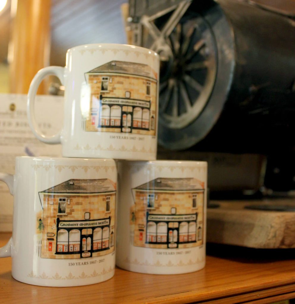 Local souvenirs available at grosmont coop in north yorkshire
