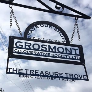 Grosmont Cooperative Society Treasure Trove shop sign