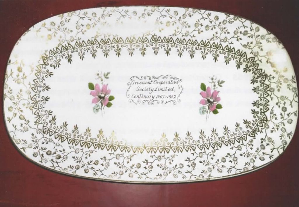 commemorative dish for the 100 years of the grosmont coop society